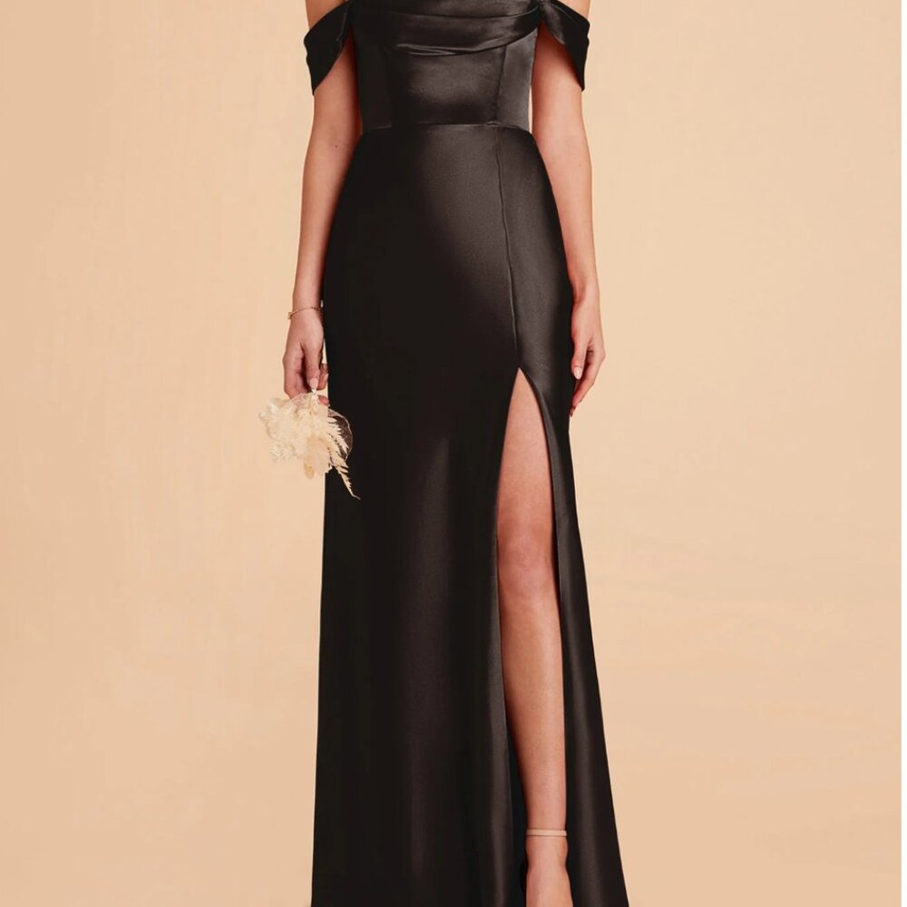 Birdy Grey - Convertible Dress Shiny Satin Black